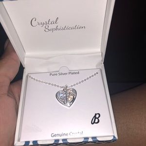 Necklace with B heart charm